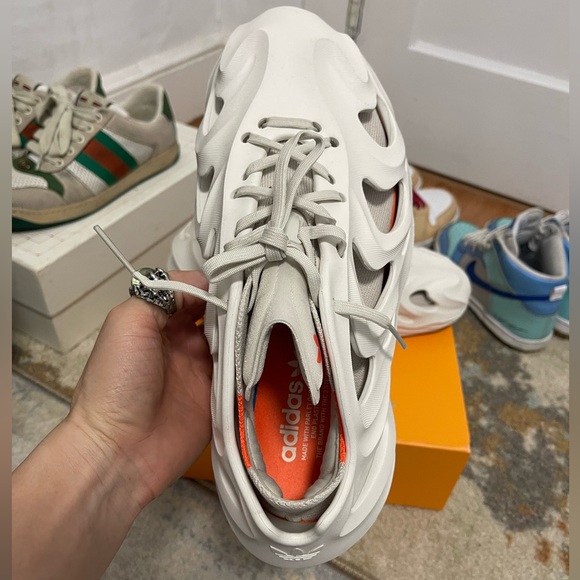 EUC Men’s Size 10.5 (Euro Sz 44.5) adidas adiFIM Q Sneakers In Off White/Orange - Picture 15 of 17
